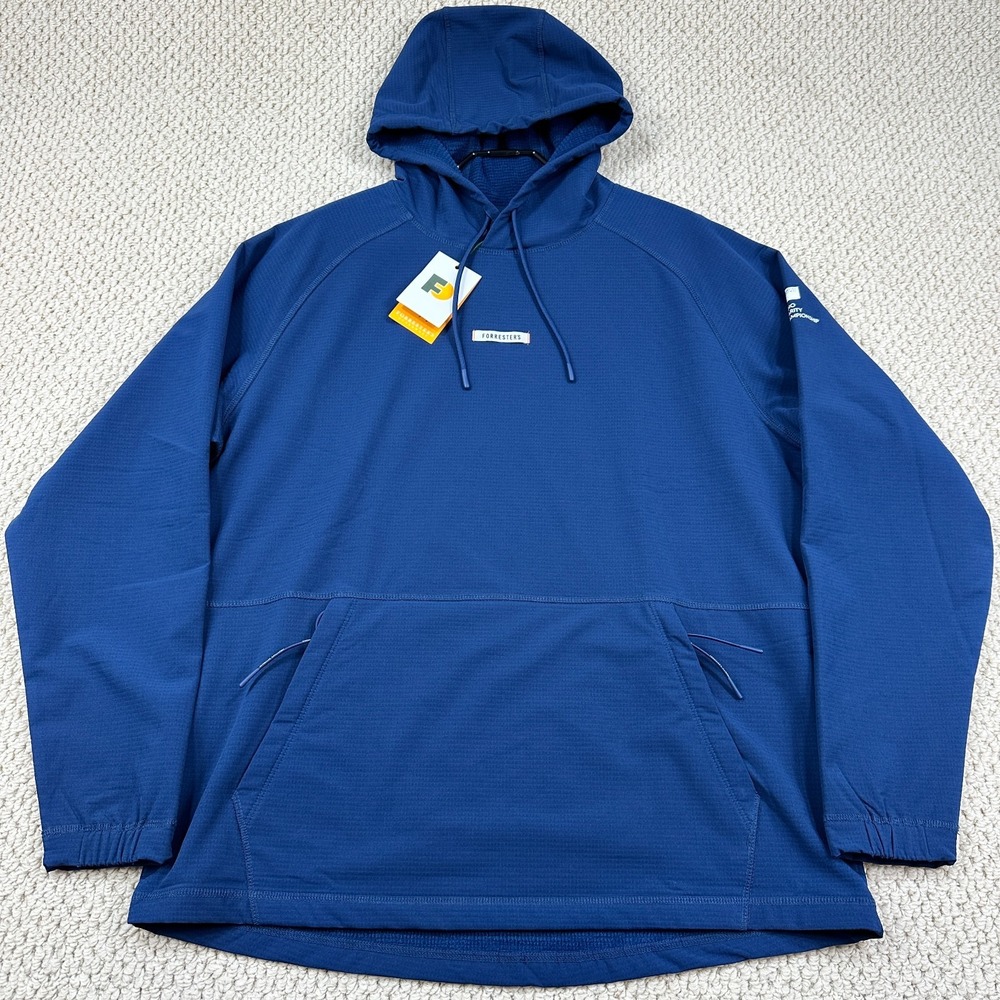 Forresters Outerwear Range Hoodie Mens L Pageant Blue Logo Performance Golf NWT